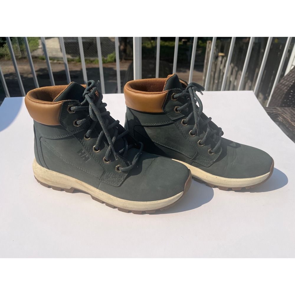 Helly Hansen Bowstring Womens Green Leather Lace Up Ankle Boots